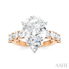 ASHI Pear Shape Semi-Mount Diamond Engagement Ring 193ACPPFHPW-SM-PR5