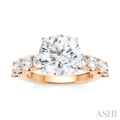 ASHI Round Shape Semi-Mount Diamond Engagement Ring 193ACPPFHPW-SM-RD3