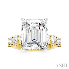 ASHI Emerald Shape Semi-Mount Diamond Engagement Ring 193ACPPFHYW-SM-EM5