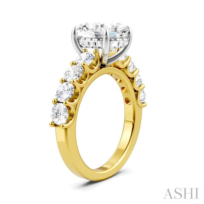 ASHI Oval Shape Semi-Mount Diamond Engagement Ring 193ACPPFHYW-SM-OV3