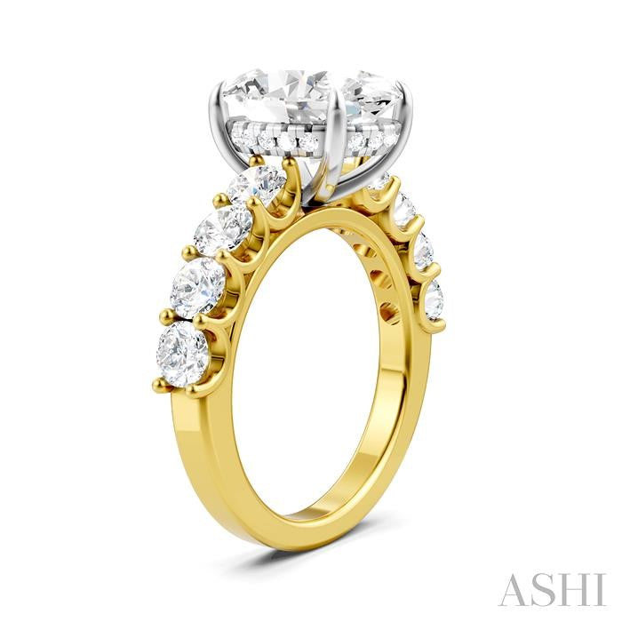 ASHI Oval Shape Semi-Mount Diamond Engagement Ring 193ACPPFHYW-SM-OV4