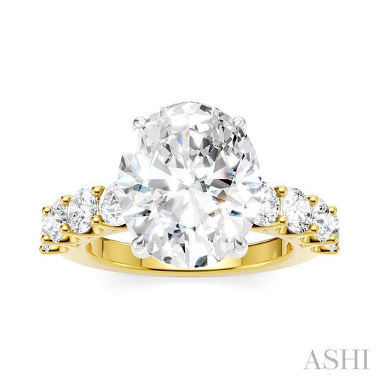 ASHI Oval Shape Semi-Mount Diamond Engagement Ring 193ACPPFHYW-SM-OV5
