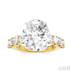 ASHI Oval Shape Semi-Mount Diamond Engagement Ring 193ACPPFHYW-SM-OV5