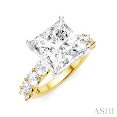 ASHI Princess Shape Semi-Mount Diamond Engagement Ring 193ACPPFHYW-SM-PN5