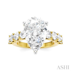 ASHI Pear Shape Semi-Mount Diamond Engagement Ring 193ACPPFHYW-SM-PR4