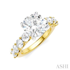 ASHI Round Shape Semi-Mount Diamond Engagement Ring 193ACPPFHYW-SM-RD3
