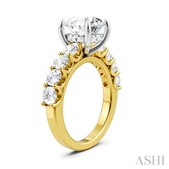 ASHI Round Shape Semi-Mount Diamond Engagement Ring 193ACPPFHYW-SM-RD3