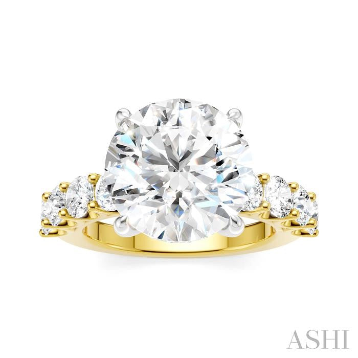 ASHI Round Shape Semi-Mount Diamond Engagement Ring 193ACPPFHYW-SM-RD5