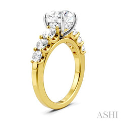 ASHI Round Shape Semi-Mount Diamond Engagement Ring 193B1PPFHYW-SM-RD2