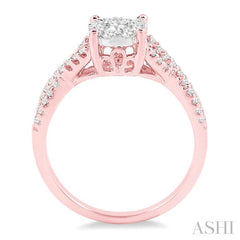 ASHI Round Shape Lovebright Diamond Engagement Ring 19495PPFGPW-LE