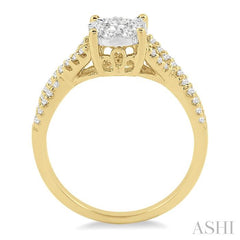 ASHI Round Shape Lovebright Diamond Engagement Ring 19495PPFGYW-LE