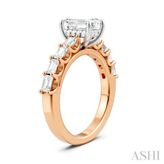 ASHI Emerald Shape Semi-Mount Diamond Engagement Ring 194A2PPFHPW-SM-EM1