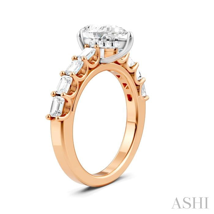 ASHI Pear Shape Semi-Mount Diamond Engagement Ring 194A2PPFHPW-SM-PR1