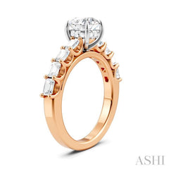ASHI Round Shape Semi-Mount Diamond Engagement Ring 194A2PPFHPW-SM-RD1