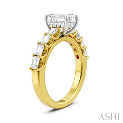 ASHI Emerald Shape Semi-Mount Diamond Engagement Ring 194A2PPFHYW-SM-EM1