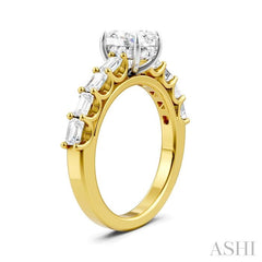 ASHI Oval Shape Semi-Mount Diamond Engagement Ring 194A2PPFHYW-SM-OV1