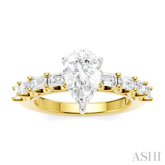 ASHI Pear Shape Semi-Mount Diamond Engagement Ring 194A2PPFHYW-SM-PR1