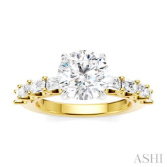 ASHI Round Shape Semi-Mount Diamond Engagement Ring 194A2PPFHYW-SM-RD2