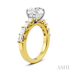ASHI Round Shape Semi-Mount Diamond Engagement Ring 194A2PPFHYW-SM-RD2