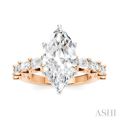ASHI Marquise Shape Semi-Mount Diamond Engagement Ring 194ACPPFHPW-SM-MQ3