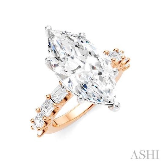 ASHI Marquise Shape Semi-Mount Diamond Engagement Ring 194ACPPFHPW-SM-MQ5