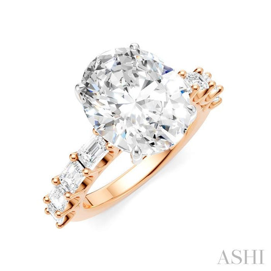 ASHI Oval Shape Semi-Mount Diamond Engagement Ring 194ACPPFHPW-SM-OV5
