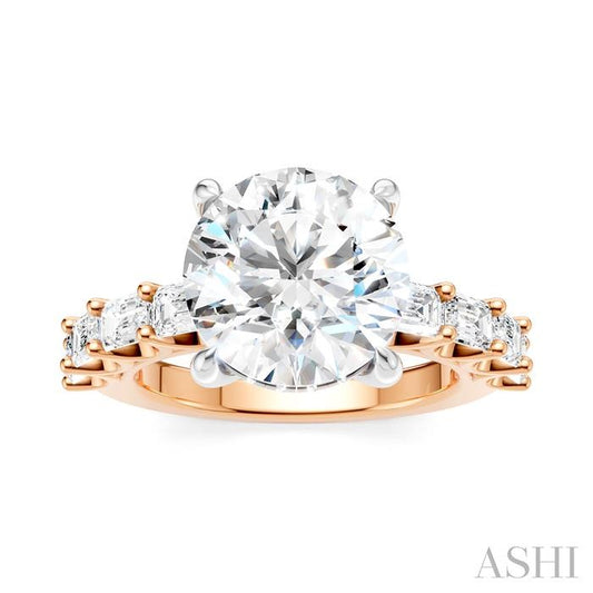 ASHI Round Shape Semi-Mount Diamond Engagement Ring 194ACPPFHPW-SM-RD4