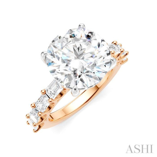 ASHI Round Shape Semi-Mount Diamond Engagement Ring 194ACPPFHPW-SM-RD5
