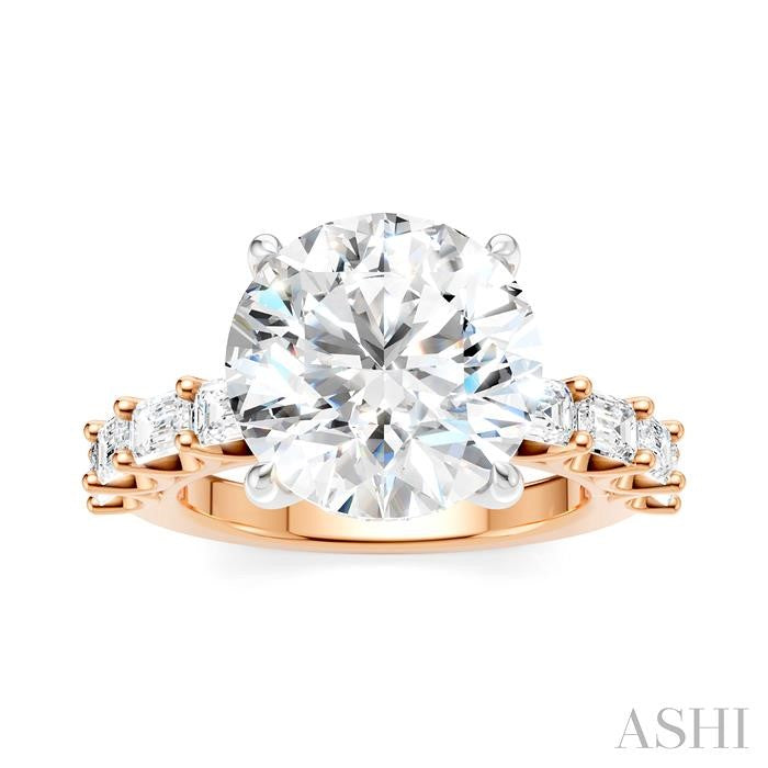 ASHI Round Shape Semi-Mount Diamond Engagement Ring 194ACPPFHPW-SM-RD5