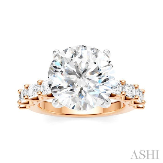 ASHI Round Shape Semi-Mount Diamond Engagement Ring 194ACPPFHPW-SM-RD5