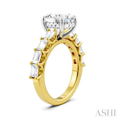 ASHI Oval Shape Semi-Mount Diamond Engagement Ring 194ACPPFHYW-SM-OV3
