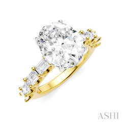 ASHI Oval Shape Semi-Mount Diamond Engagement Ring 194ACPPFHYW-SM-OV4