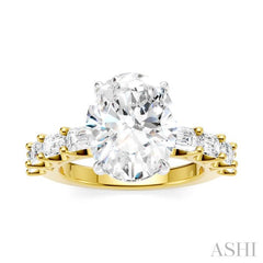 ASHI Oval Shape Semi-Mount Diamond Engagement Ring 194ACPPFHYW-SM-OV4