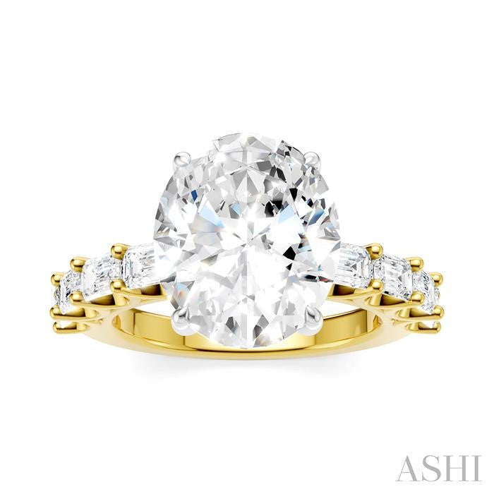 ASHI Oval Shape Semi-Mount Diamond Engagement Ring 194ACPPFHYW-SM-OV5