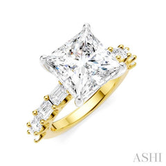 ASHI Princess Shape Semi-Mount Diamond Engagement Ring 194ACPPFHYW-SM-PN4