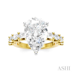 ASHI Pear Shape Semi-Mount Diamond Engagement Ring 194ACPPFHYW-SM-PR4