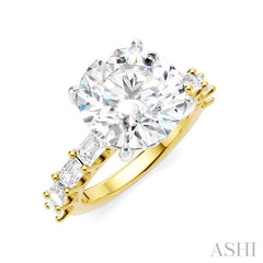 ASHI Round Shape Semi-Mount Diamond Engagement Ring 194ACPPFHYW-SM-RD5