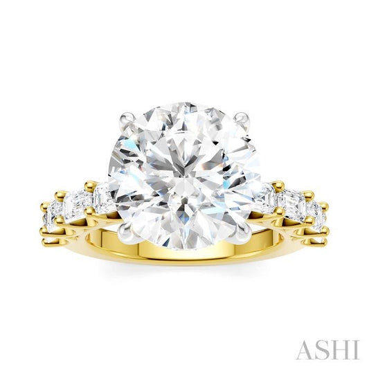 ASHI Round Shape Semi-Mount Diamond Engagement Ring 194ACPPFHYW-SM-RD5