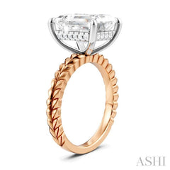 ASHI Emerald Shape Semi-Mount Diamond Engagement Ring 194B8PPFHPW-SM-EM4