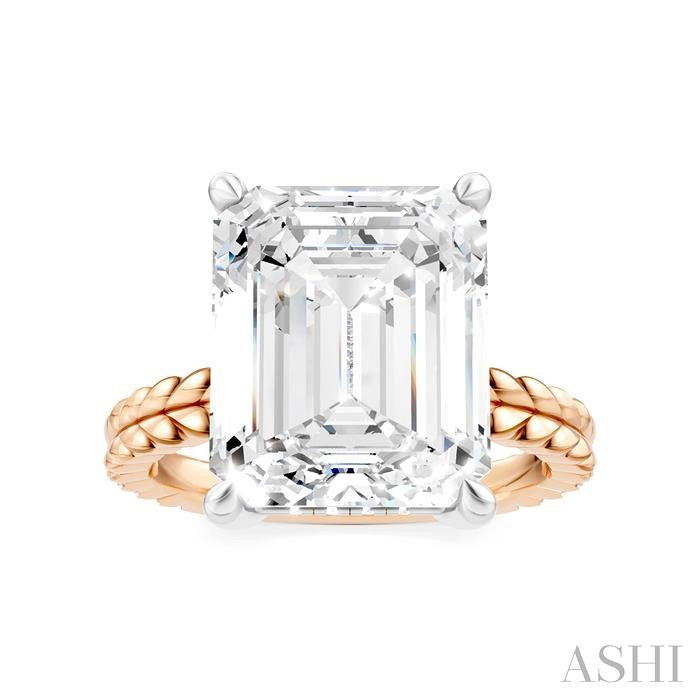 ASHI Emerald Shape Semi-Mount Diamond Engagement Ring 194B8PPFHPW-SM-EM5