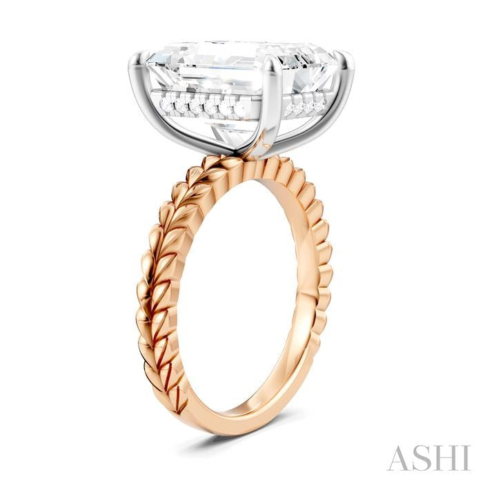 ASHI Emerald Shape Semi-Mount Diamond Engagement Ring 194B8PPFHPW-SM-EM5
