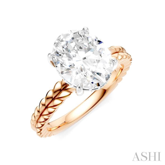 ASHI Oval Shape Semi-Mount Diamond Engagement Ring 194B8PPFHPW-SM-OV3