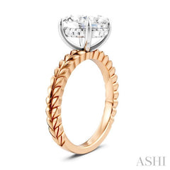 ASHI Oval Shape Semi-Mount Diamond Engagement Ring 194B8PPFHPW-SM-OV3