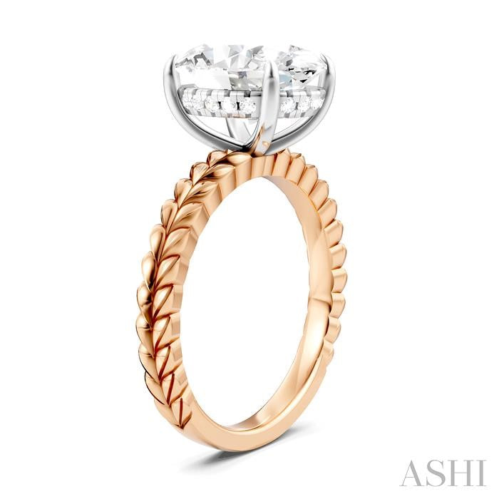 ASHI Oval Shape Semi-Mount Diamond Engagement Ring 194B8PPFHPW-SM-OV4