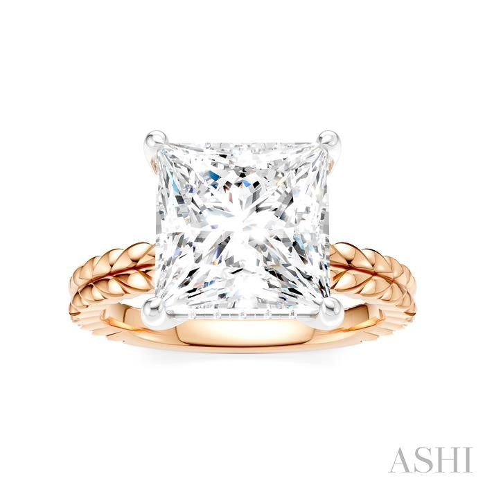 ASHI Princess Shape Semi-Mount Diamond Engagement Ring 194B8PPFHPW-SM-PN4