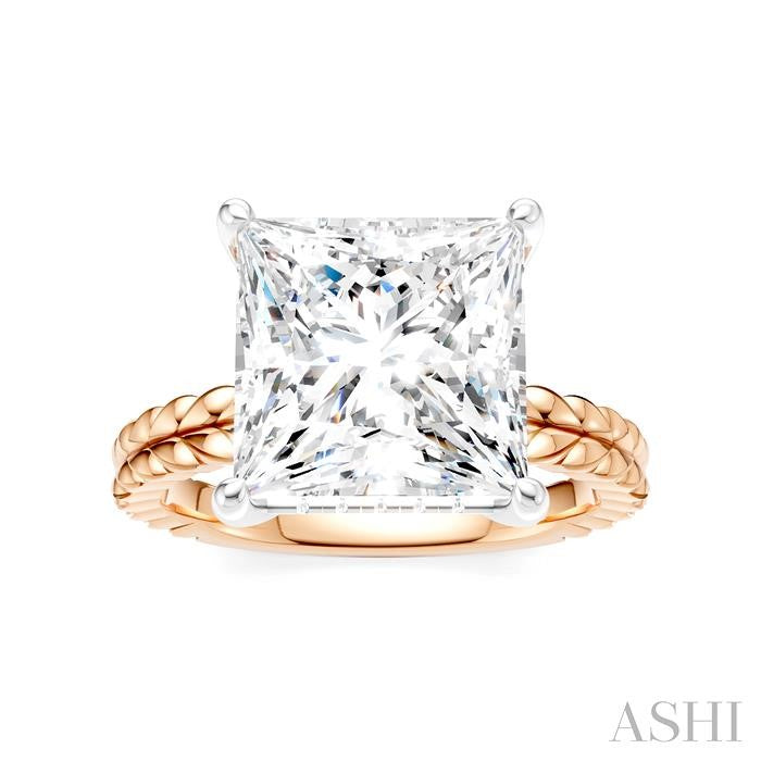 ASHI Princess Shape Semi-Mount Diamond Engagement Ring 194B8PPFHPW-SM-PN5