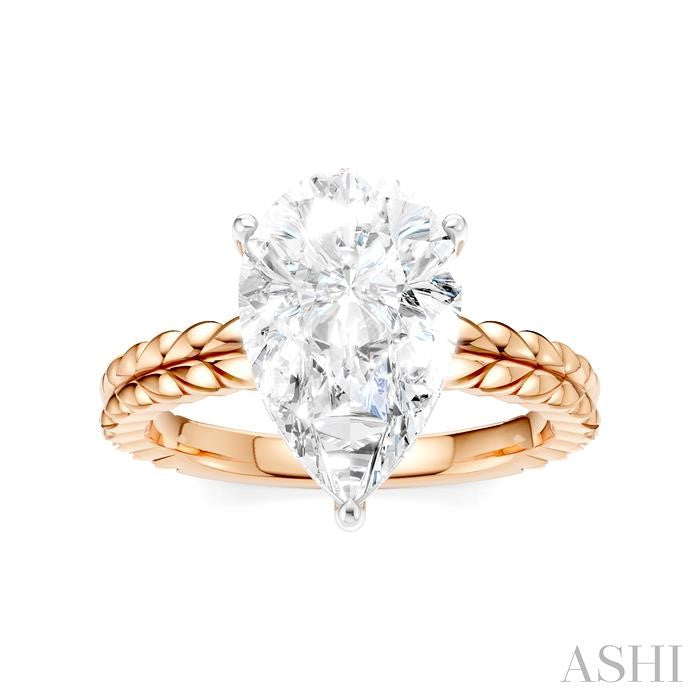 ASHI Pear Shape Semi-Mount Diamond Engagement Ring 194B8PPFHPW-SM-PR3