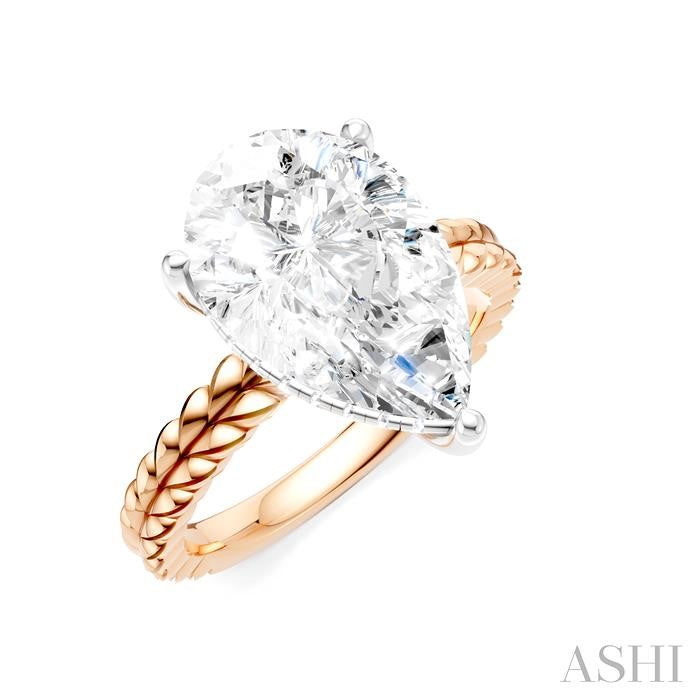 ASHI Pear Shape Semi-Mount Diamond Engagement Ring 194B8PPFHPW-SM-PR4