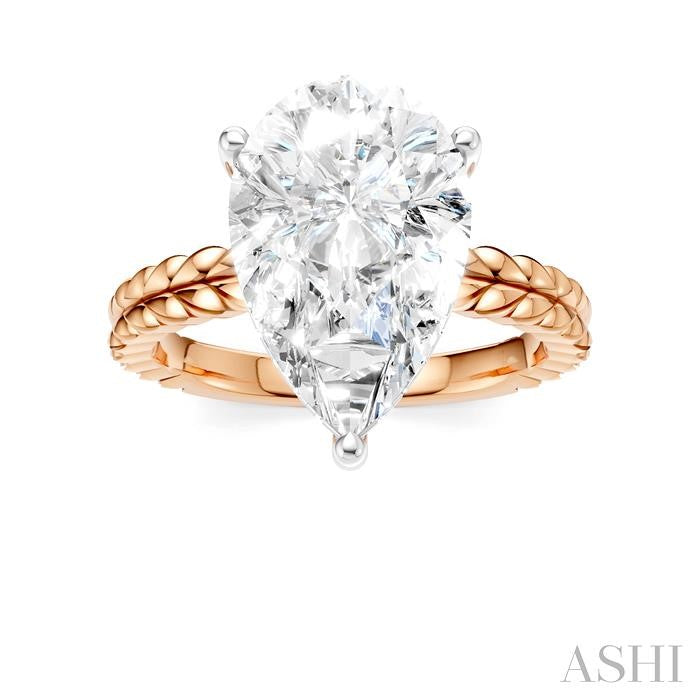 ASHI Pear Shape Semi-Mount Diamond Engagement Ring 194B8PPFHPW-SM-PR4
