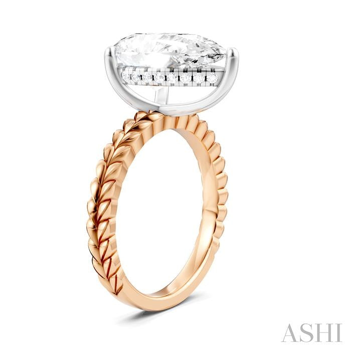 ASHI Pear Shape Semi-Mount Diamond Engagement Ring 194B8PPFHPW-SM-PR4